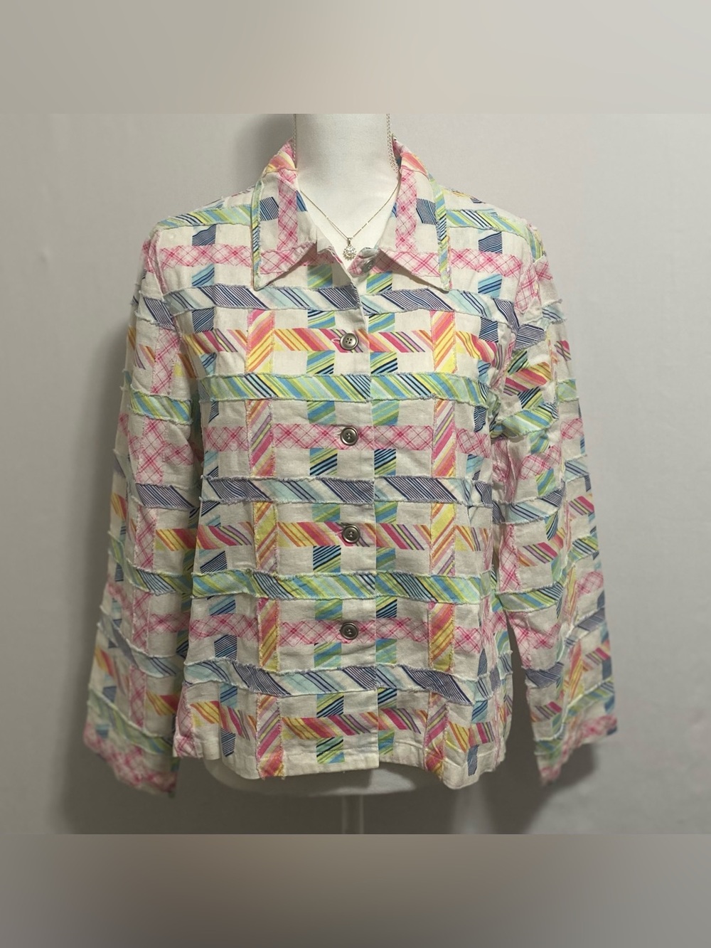 Alfred Dunner Multicolor Geometric Blouse